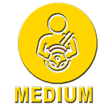 Moderate Risk - Route modification or manager coaching required.